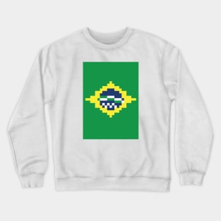 Brazilian Flag - Pixel Art Crewneck Sweatshirt